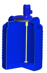 Емкость ЭВЛ 300 синий с пропеллерной мешалкой